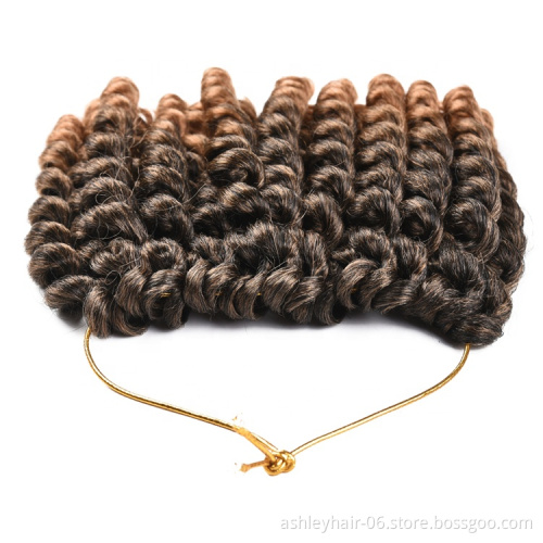Hot Selling Synthetic Hair 8Inch 85G Pre-looped Jumpy Wand Curl Jamaican Bounce Crochet Braid Hair Twist